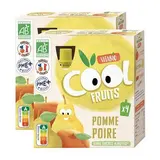 Vitabio - Cool Fruits Pomme et Poire de Provence, Acérola Bio - Purée de Fruits en gourde, Lot de 2x4 gourdes de 90g