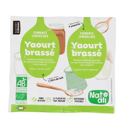 NatAli Ferments pour yaourts brassés bio, 2x8g