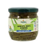 Priméal Haricot vert extra fin bio sans sel ajouté origine France en bocal, 330g