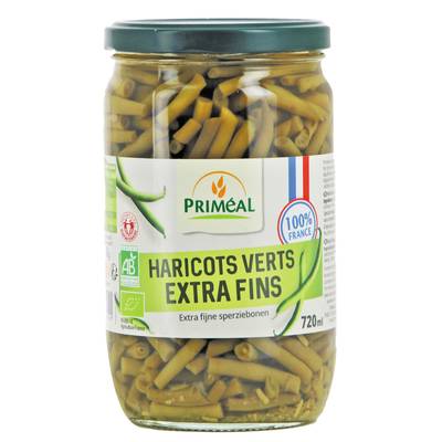 Priméal Haricots verts Extra fins FRANCE bio en bocal, 360g