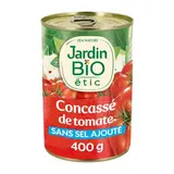Jardin Bio Etic Concassé de Tomate en Morceaux Bio sans sel ajouté en conserve, 400g