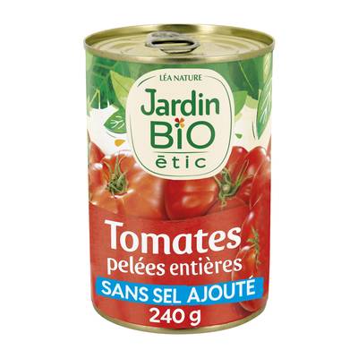 Jardin Bio Etic Tomates pelées entières au jus bio en conserve, 240g