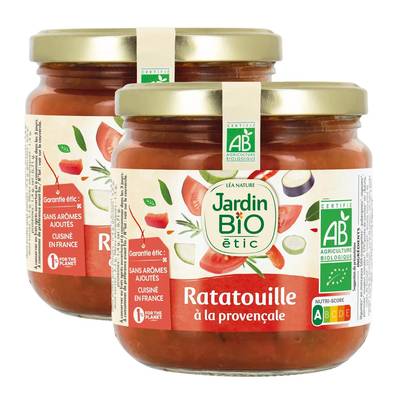 Jardin Bio Etic Ratatouille à la Provençale Bio en bocal, Lot de 2x400g