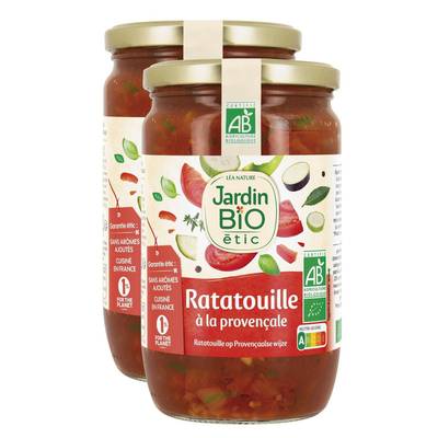 Jardin Bio Etic Ratatouille à la Provençale Bio en bocal, Lot de 2x650g