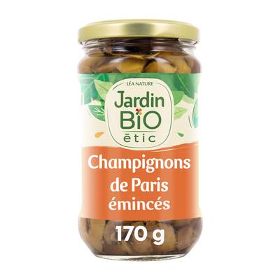 Jardin Bio Etic Champignons de Paris émincés Bio en bocal, 170g