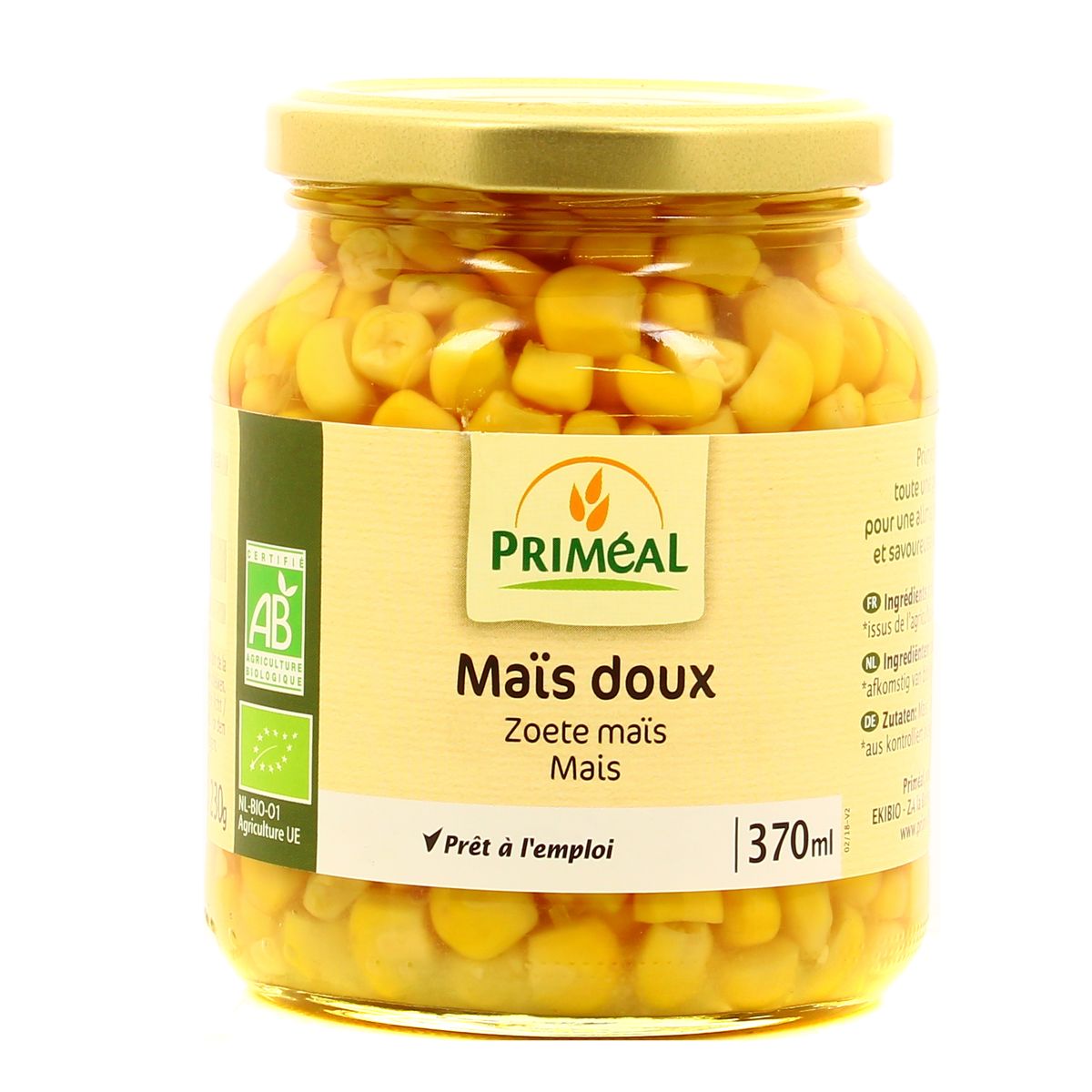Priméal Maïs doux, Bio en bocal, 230g