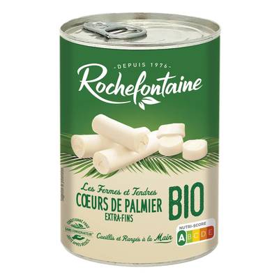 Rochefontaine Coeurs de palmiers cueillis et rangés à la main Bio en conserve, 220g