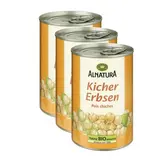 Alnatura Pois Chiches bio en conserve, Lot de 3x400g