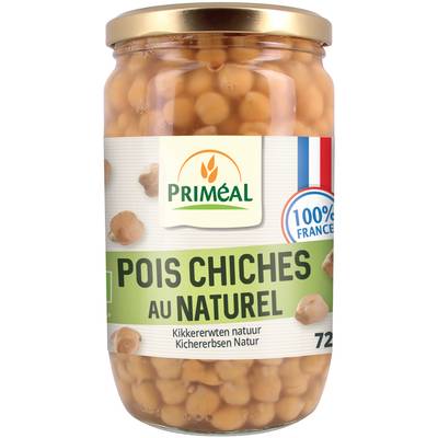 Priméal Pois chiches naturel bio en bocal, 720ml