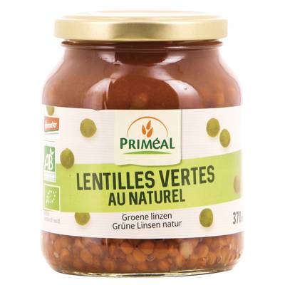 Priméal Lentilles vertes au naturel bio en bocal, 270g