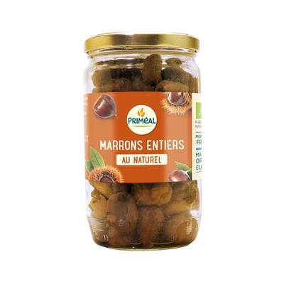 Priméal Marrons bio entiers naturels en bocal, 420g