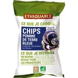 Ethiquable - Commerce Equitable Chips de pommes de terre variétés anciennes bleues bio du Pérou, 85g