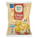 Jardin Bio Etic Chips de Pommes de Terre Nature au sel de Guérande Bio --40% de sel, 125g
