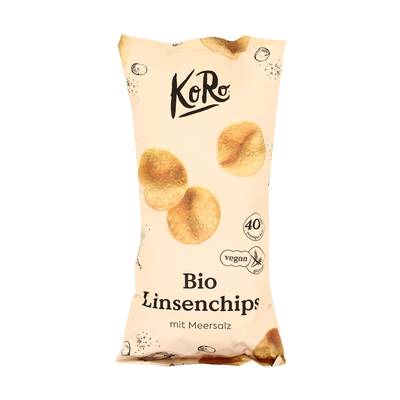 Koro Chips de lentilles au sel marin bio, 100g