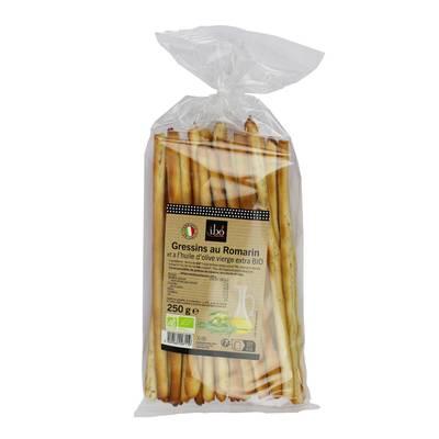 Ibo Gressins au romarin & huile d'olive vierge extra Bio, 250g