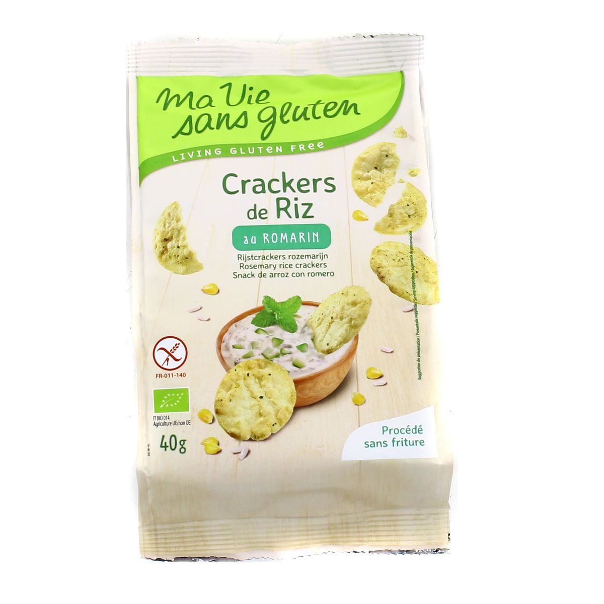 Ma Vie Sans Gluten Crackers riz romarin bio sans gluten, 40g