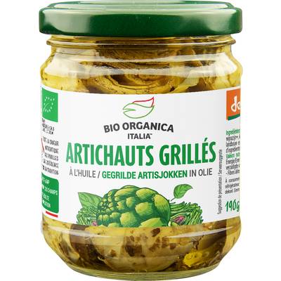 Bio Organica Italia Artichaut bio grillés à l'huile Demeter en bocal, 190g