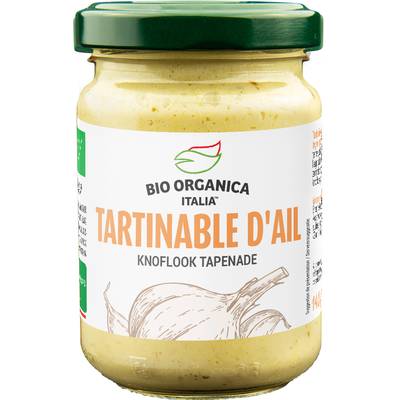 Bio Organica Italia Tartinable d'ail bio en bocal, 140g