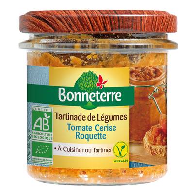 Bonneterre Tartinade tomate cerise roquette bio en bocal, 135g