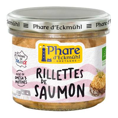 Phare d'Eckmuhl Rillette de saumon bio en bocal, 90g