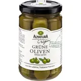 Alnatura Olives vertes avec noyaux bio en bocal, 170g