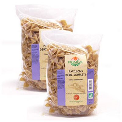 Priméal Pâtes papillons 1/2 complète, bio, Lot de 2x500g