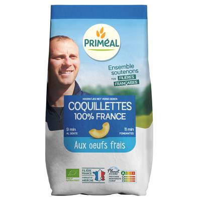 Priméal Coquillettes aux oeufs frais, Bio, 500g