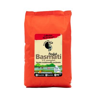 Autour Du Riz Riz basmati 1/2 complet bio, Maxi format, 2KG