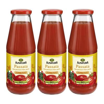 Alnatura Purée Tomate Passata Bio en bouteille, Lot de 3x690g