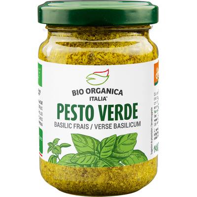 Bio Organica Italia Pesto Verde bio au basilic en bocal, 140g