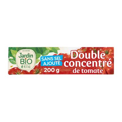 Jardin Bio Etic Double concentré de tomate Bio Sans sel ajouté en tube, 200g