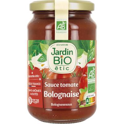 Jardin Bio Etic Sauce Tomate Bolognaise au Boeuf Bio en bocal, 350g