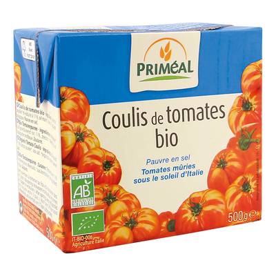 Priméal Coulis de Tomates, Bio en brique, 500g