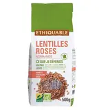 Ethiquable - Commerce Equitable Lentilles Roses de Normandie Bio, 500g