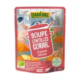 Danival Soupe Lentilles corail et épices douces bio - Soupe liquide en sachet pour 2, 50cl