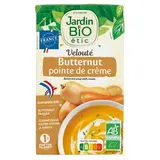 Jardin Bio Etic Soupe Velouté Butternut Pointe de crème Bio - Soupe liquide en brique familiale, 1L