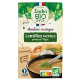 Jardin Bio Etic Soupe Mouliné de Lentilles Vertes Pointe de Thym Bio - Soupe liquide en brique familiale, 1L