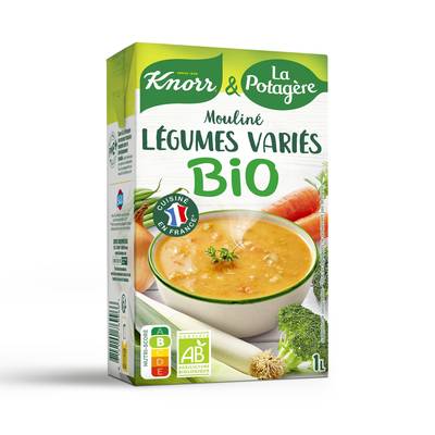 Knorr & La Potagère Mouliné de Légumes variés bio Soupe liquide en brique familiale, 1L