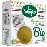 La Potagère Soupe Mouliné d'Antan Bio- Légumes Verts de France - Soupe liquide en brique individuelle, 2x30cl