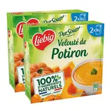 Liebig Soupe Velouté de Potiron bio - Soupe liquide en brique individuelle, Lot de 2x2x30cl