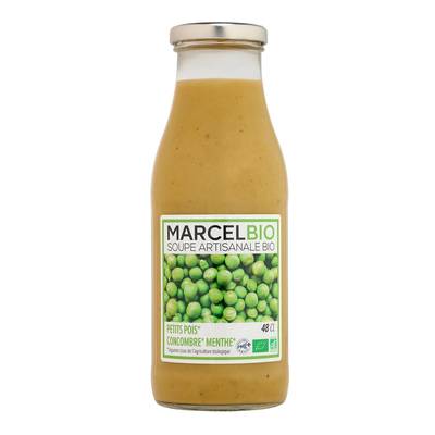 Marcel Bio Soupe petits pois, concombre et menthe Bio en bouteille, 48cl