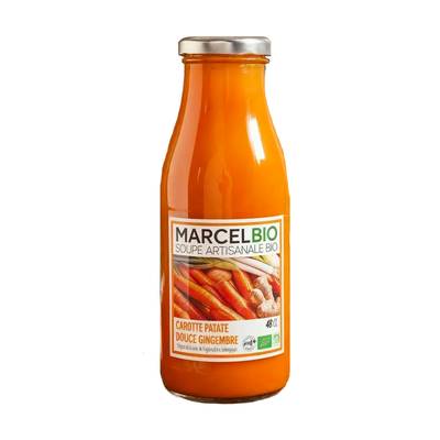 Marcel Bio Soupe carotte patate douce gingembre Bio en bouteille, 48cl