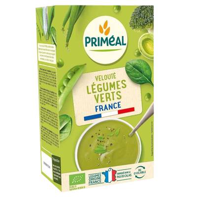 Priméal Velouté de Légumes Verts Bio Soupe liquide en brique familiale, 1L