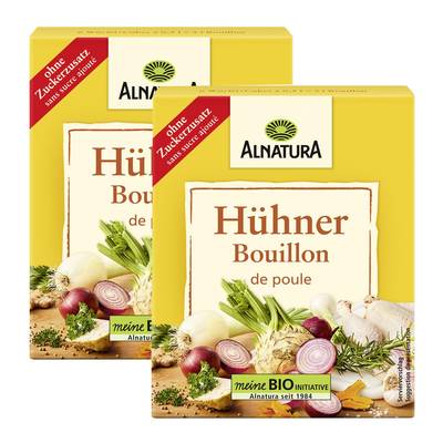 Alnatura Bouillon Cube Poule bio - 6 cubes, Lot de 2 - 6x11g