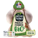 Nature De France Poulet Entier Fermier Bio Prêt à Cuire, 1,35kg