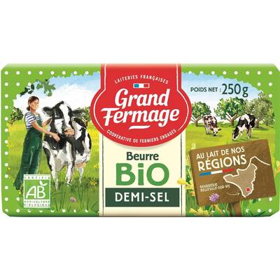 Grand Fermage Beurre bio demi sel, 250g