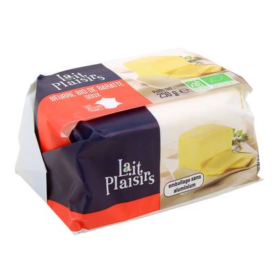 Lait Plaisirs Beurre Doux de Baratte, Bio, 250g