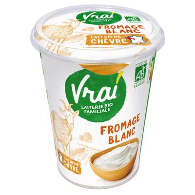 Vrai Fromage blanc au lait de chèvre bio, 400g
