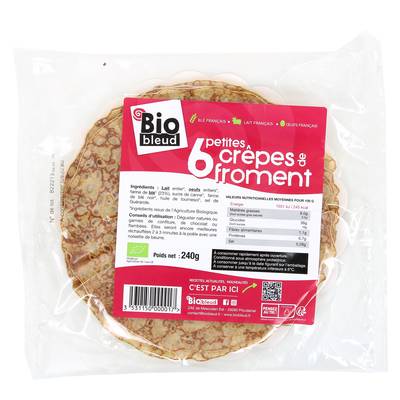 Biobleud Petites Crêpes de Froment Bio, 6x40g