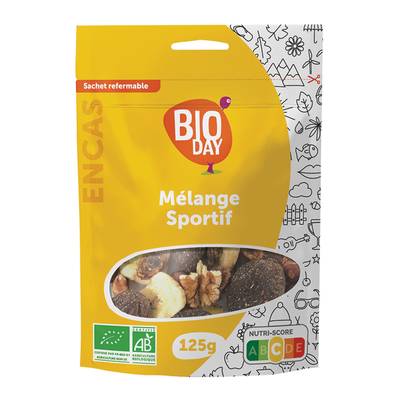 Bioday Mélange Sportif bio, Sachet de 125g